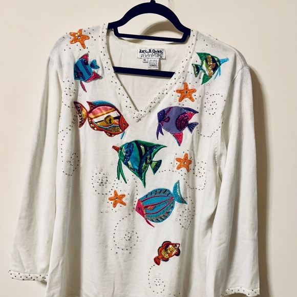 Embellished, long-sleeve white Shirt - Picture 1 of 4